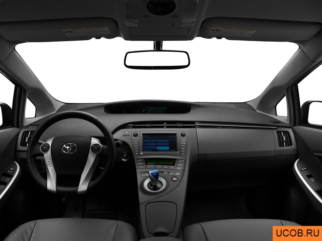 Hatchback 2011 года Toyota Prius Hybrid в 3D. Вид водительского места.