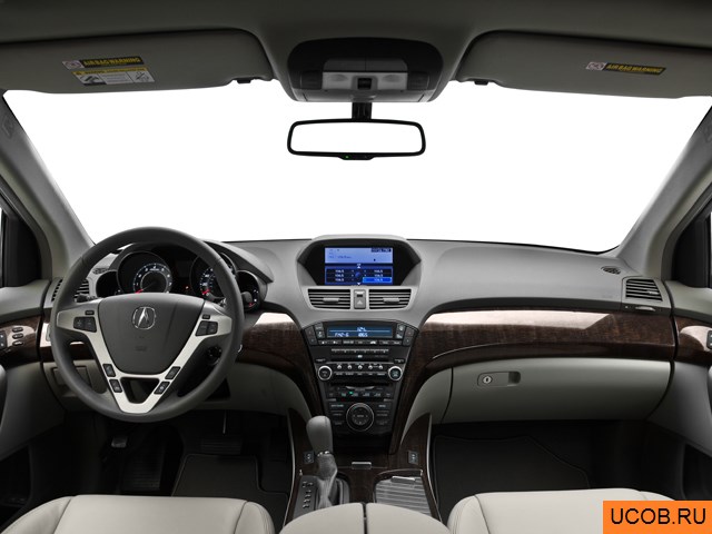 SUV 2011 года Acura MDX в 3D. Вид водительского места.