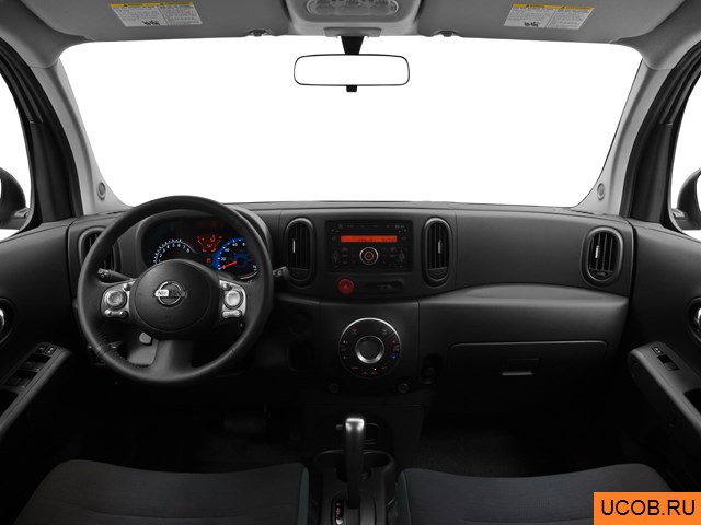 Wagon 2011 года Nissan Cube в 3D. Вид водительского места.