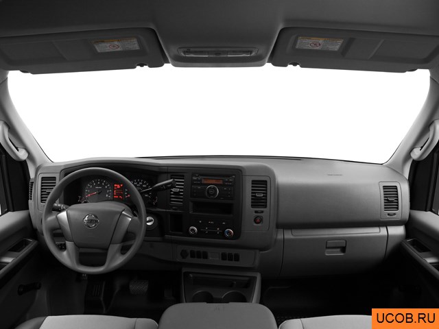 Cargo van 2012 года Nissan NV2500 в 3D. Вид водительского места.