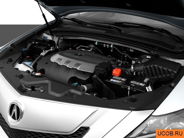 CUV 2011 года Acura ZDX в 3D. Моторный отсек.