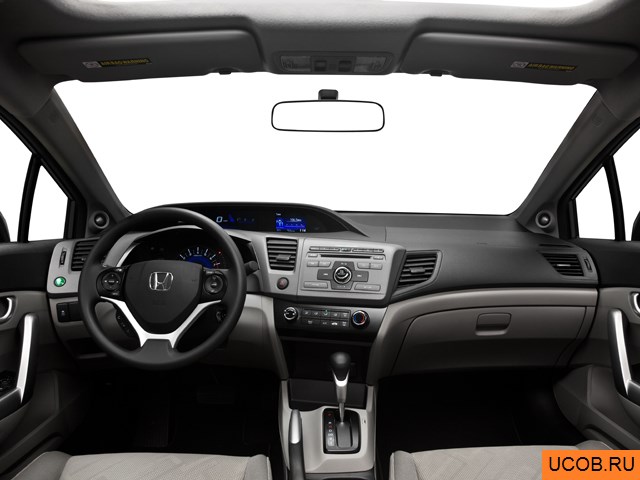Coupe 2012 года Honda Civic в 3D. Вид водительского места.