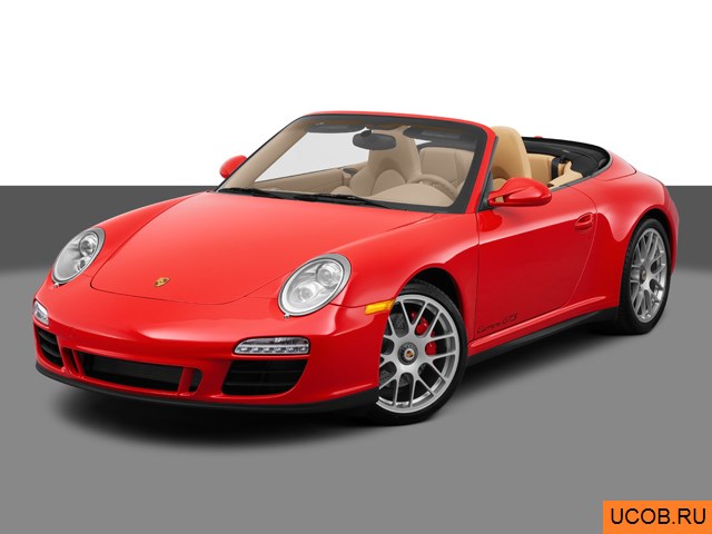 Модель автомобиля Porsche 911 (997) 2012 года в 3Д