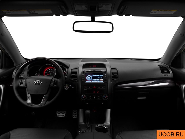 SUV 2012 года Kia Sorento в 3D. Вид водительского места.