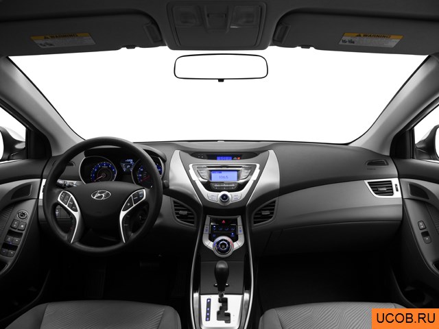 Sedan 2012 года Hyundai Elantra в 3D. Вид водительского места.