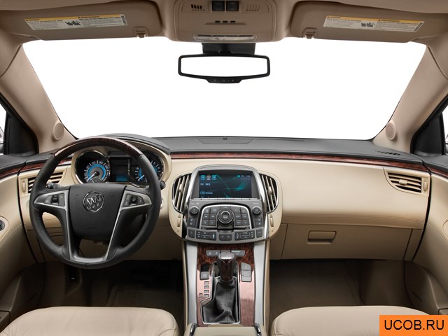 Sedan 2012 года Buick LaCrosse в 3D. Вид водительского места.