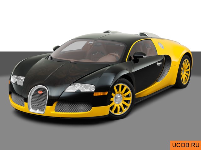 Модель автомобиля Bugatti Veyron 2008 года в 3Д