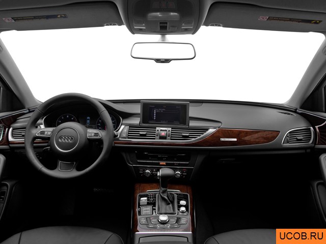 Sedan 2012 года Audi A6 в 3D. Вид водительского места.