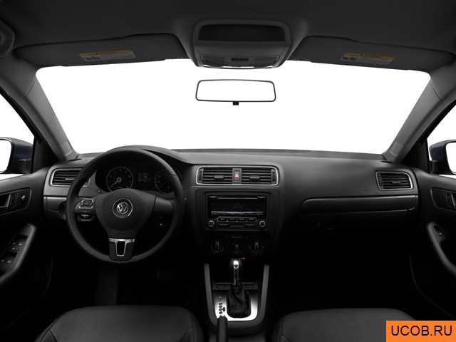 Sedan 2012 года Volkswagen Jetta в 3D. Вид водительского места.