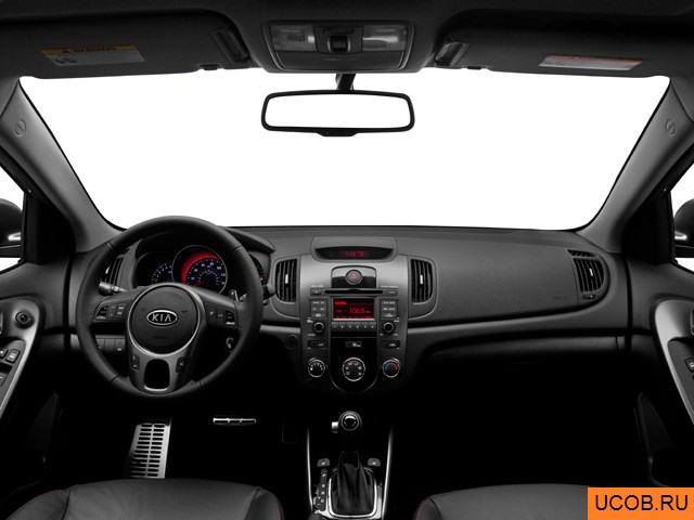 Hatchback 2012 года Kia Forte 5-Door в 3D. Вид водительского места.