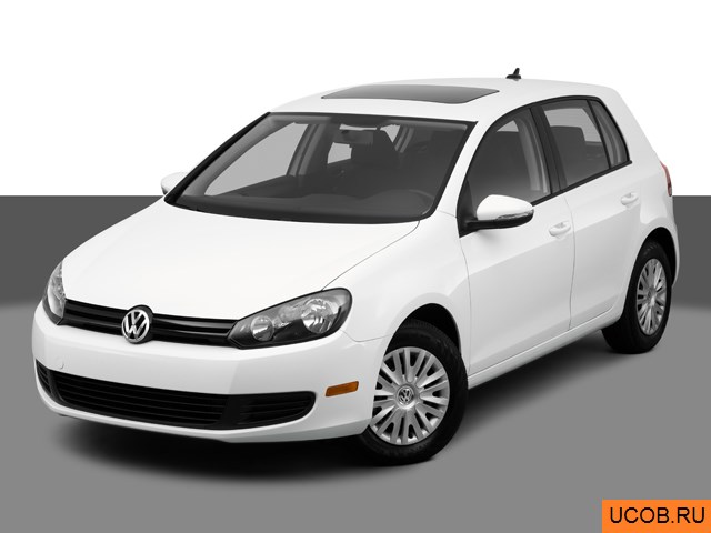 Модель автомобиля Volkswagen Golf 2012 года в 3Д