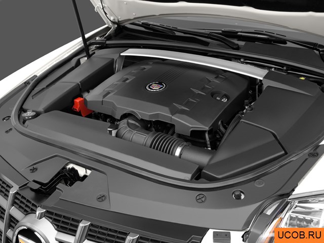 Sedan 2012 года Cadillac CTS в 3D. Моторный отсек.
