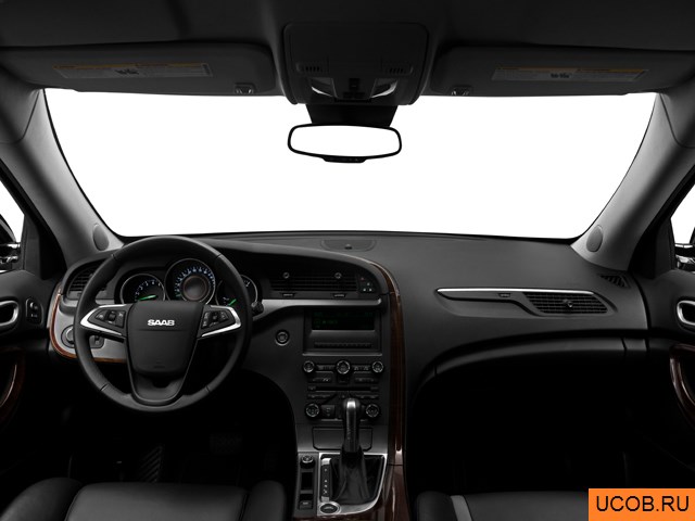 SUV 2011 года Saab 9-4X в 3D. Вид водительского места.