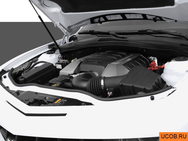 Coupe 2012 года Chevrolet Camaro в 3D. Моторный отсек.