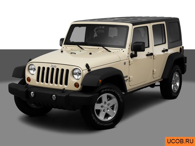 Модель автомобиля Jeep Wrangler Unlimited 2012 года в 3Д