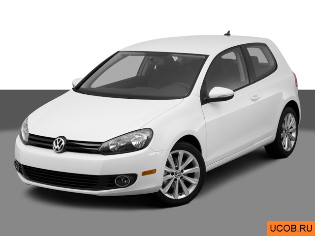 Модель автомобиля Volkswagen Golf 2012 года в 3Д