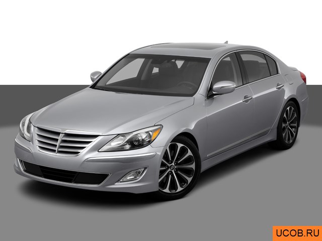 Модель автомобиля Hyundai Genesis 2012 года в 3Д