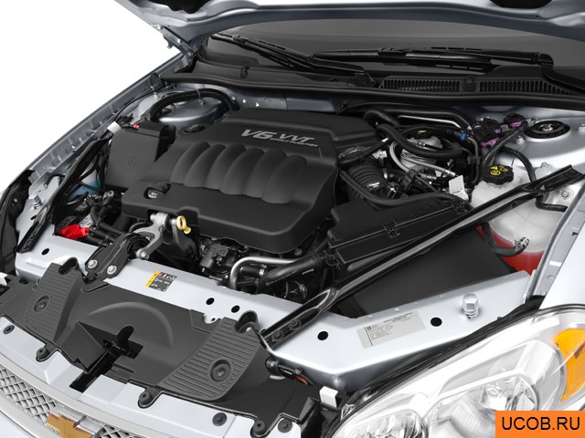 Sedan 2012 года Chevrolet Impala в 3D. Моторный отсек.