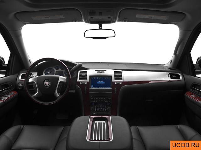 SUV 2012 года Cadillac Escalade в 3D. Вид водительского места.