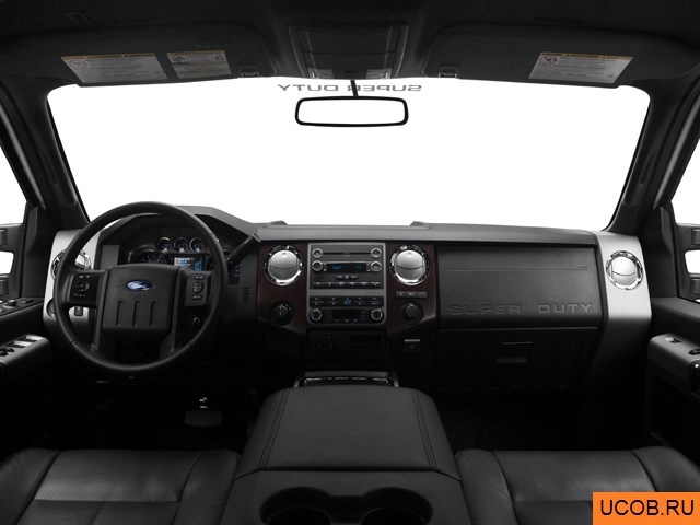 Pickup 2012 года Ford F-350 SD в 3D. Вид водительского места.