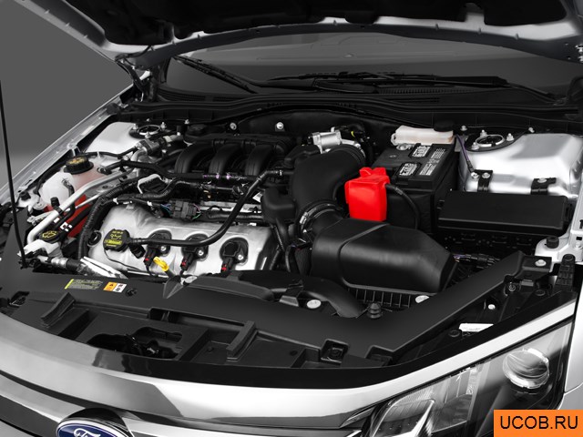 Sedan 2012 года Ford Fusion в 3D. Моторный отсек.