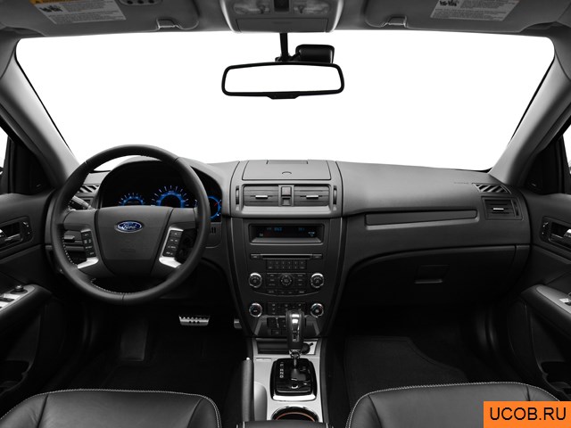 Sedan 2012 года Ford Fusion в 3D. Вид водительского места.