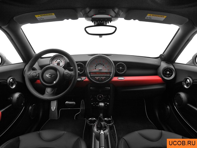 Coupe 2012 года Mini Cooper в 3D. Вид водительского места.