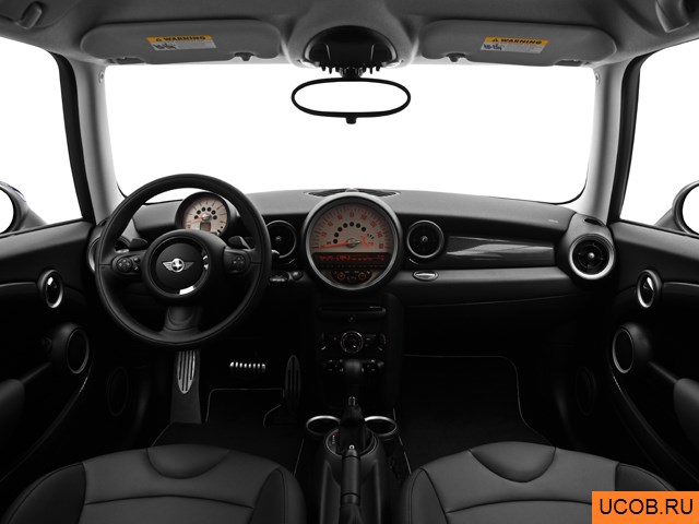 Hatchback 2012 года Mini Cooper в 3D. Вид водительского места.
