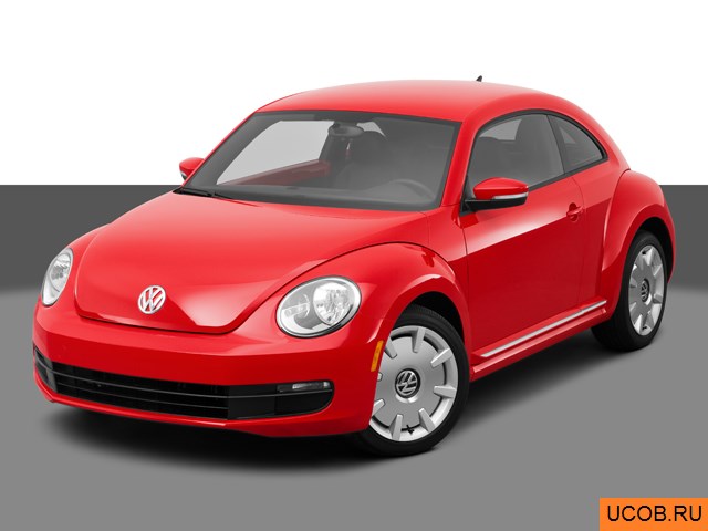 Модель автомобиля Volkswagen Beetle 2012 года в 3Д