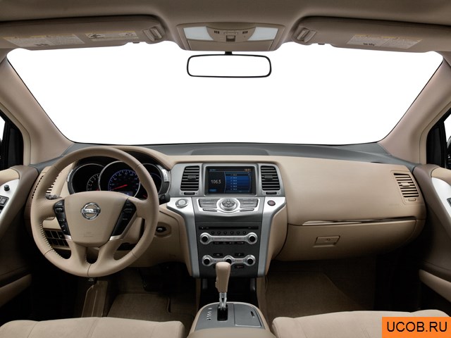 CUV 2012 года Nissan Murano в 3D. Вид водительского места.