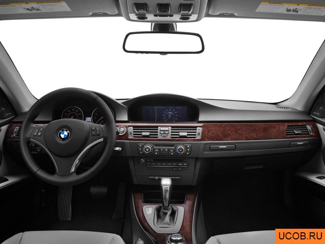 Coupe 2012 года BMW 3-series в 3D. Вид водительского места.