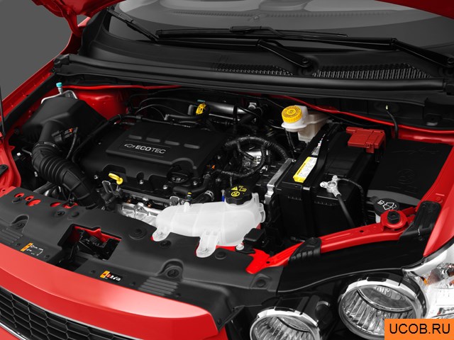 Hatchback 2012 года Chevrolet Sonic в 3D. Моторный отсек.