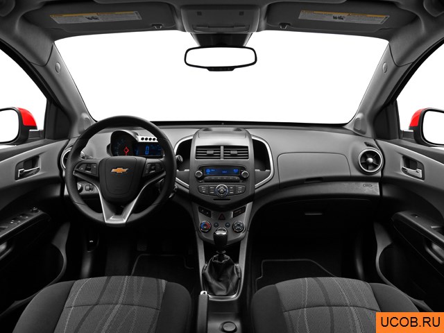 Hatchback 2012 года Chevrolet Sonic в 3D. Вид водительского места.