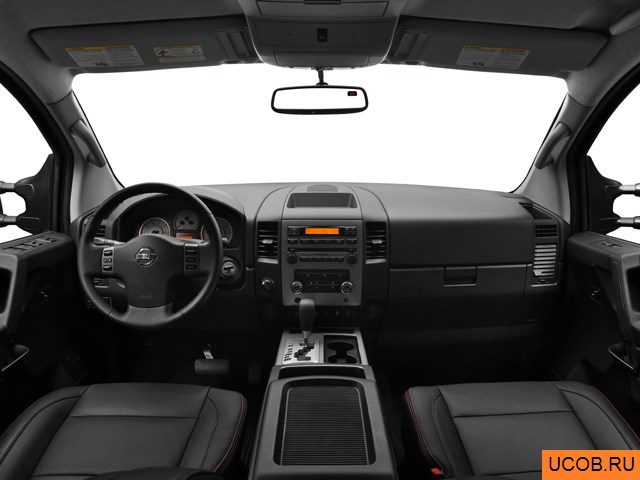 Pickup 2012 года Nissan Titan в 3D. Вид водительского места.