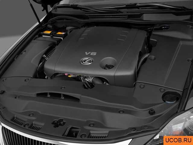 Convertible 2012 года Lexus IS 250C в 3D. Моторный отсек.