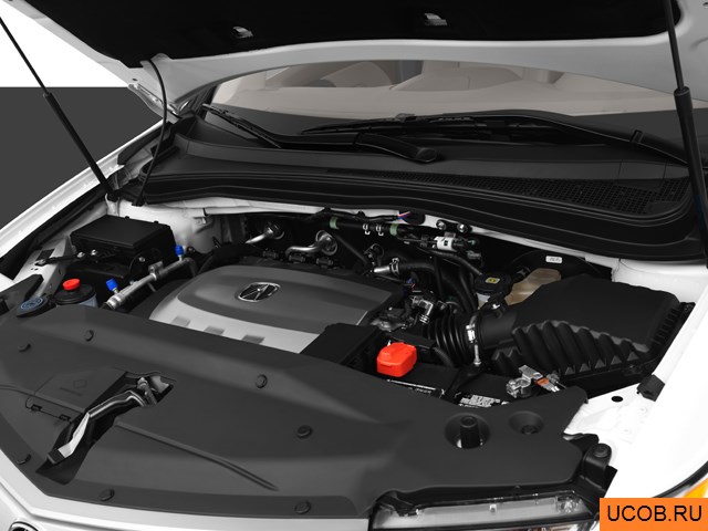 SUV 2012 года Acura MDX в 3D. Моторный отсек.