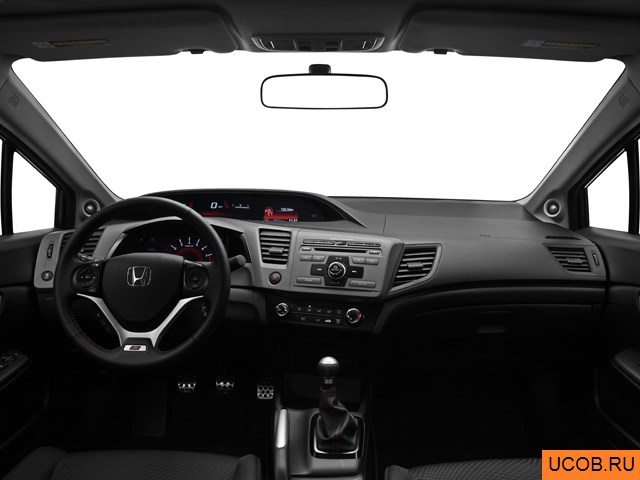 Sedan 2012 года Honda Civic в 3D. Вид водительского места.