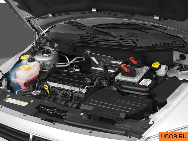 Hatchback 2012 года Dodge Caliber в 3D. Моторный отсек.