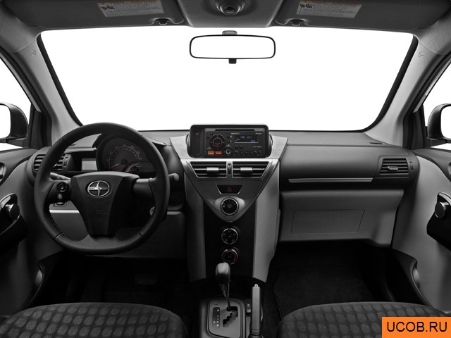 Hatchback 2012 года Scion iQ в 3D. Вид водительского места.