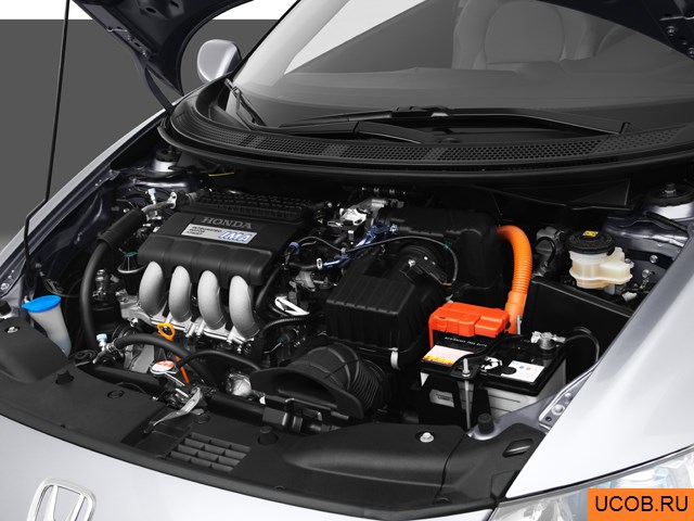 Hatchback 2012 года Honda CR-Z в 3D. Моторный отсек.