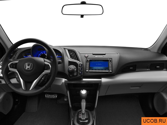 Hatchback 2012 года Honda CR-Z в 3D. Вид водительского места.