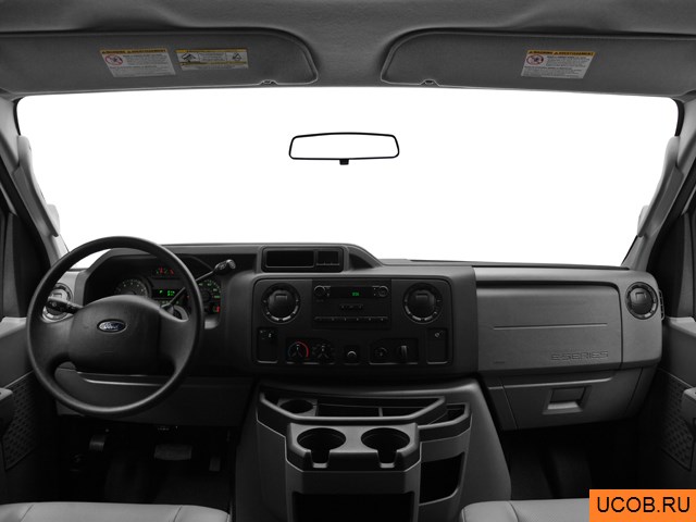 Passenger van 2012 года Ford E-150 в 3D. Вид водительского места.