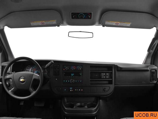 Passenger van 2012 года Chevrolet Express 2500 в 3D. Вид водительского места.