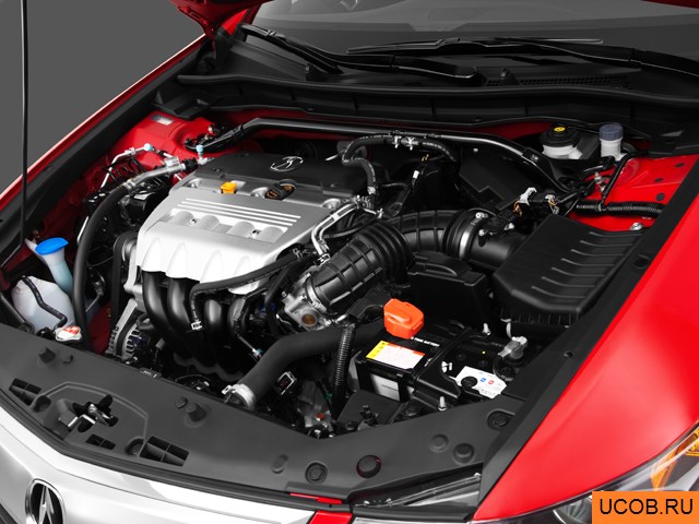 Sedan 2012 года Acura TSX в 3D. Моторный отсек.