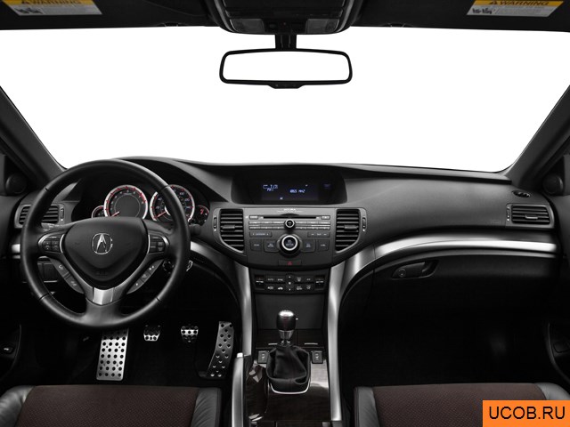 Sedan 2012 года Acura TSX в 3D. Вид водительского места.