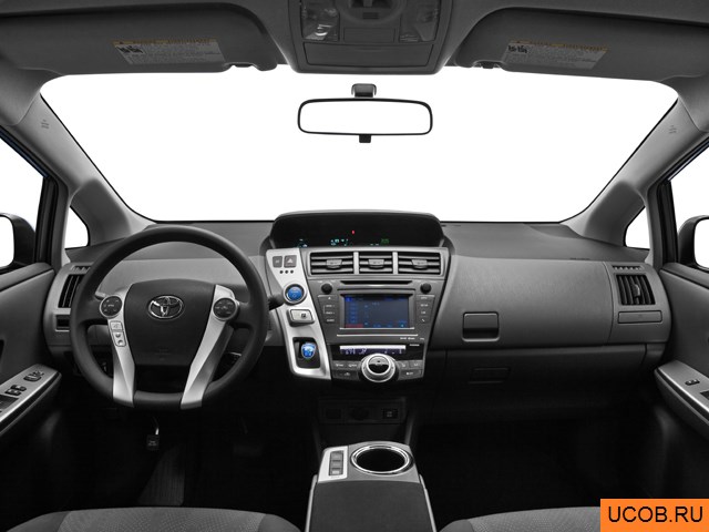 Hatchback 2012 года Toyota Prius V в 3D. Вид водительского места.