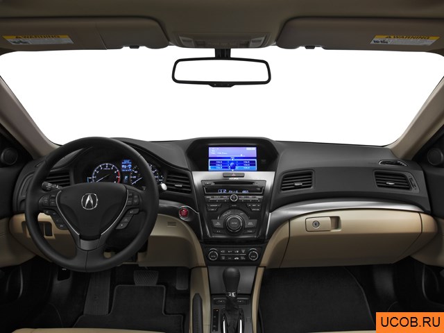 Sedan 2013 года Acura ILX в 3D. Вид водительского места.