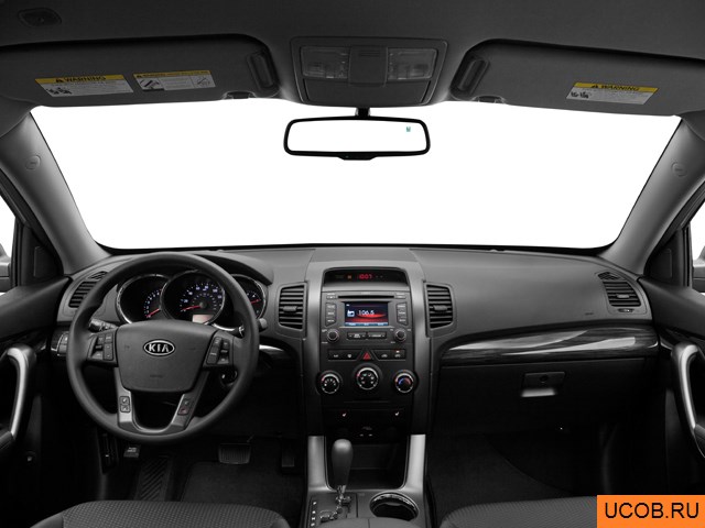 SUV 2013 года Kia Sorento в 3D. Вид водительского места.