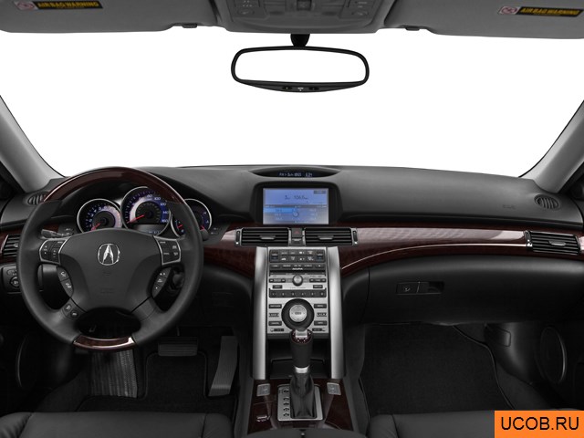 Sedan 2012 года Acura RL в 3D. Вид водительского места.