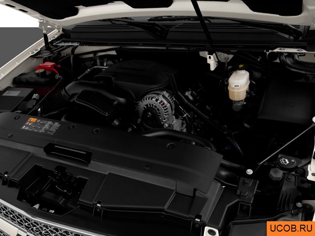 SUV 2013 года Chevrolet Suburban в 3D. Моторный отсек.